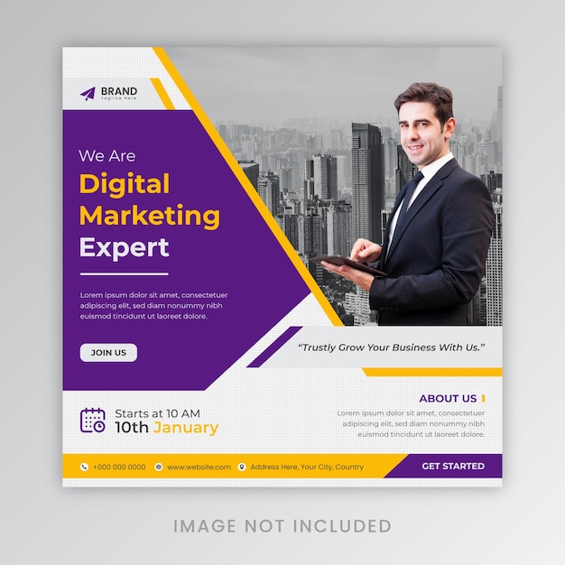 Corporate social media banner design instagram post template