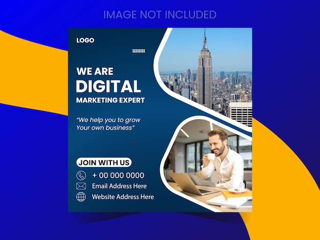 corporate social media banner or instagram post template