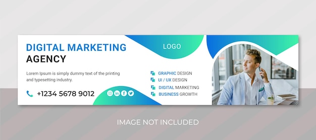 Corporate social media Linkedin banner template cover design for business agency