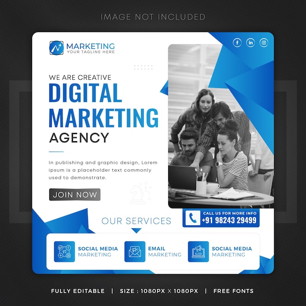 Corporate Social Media Post and Creative Digital Marketing Square Flyer Template Design