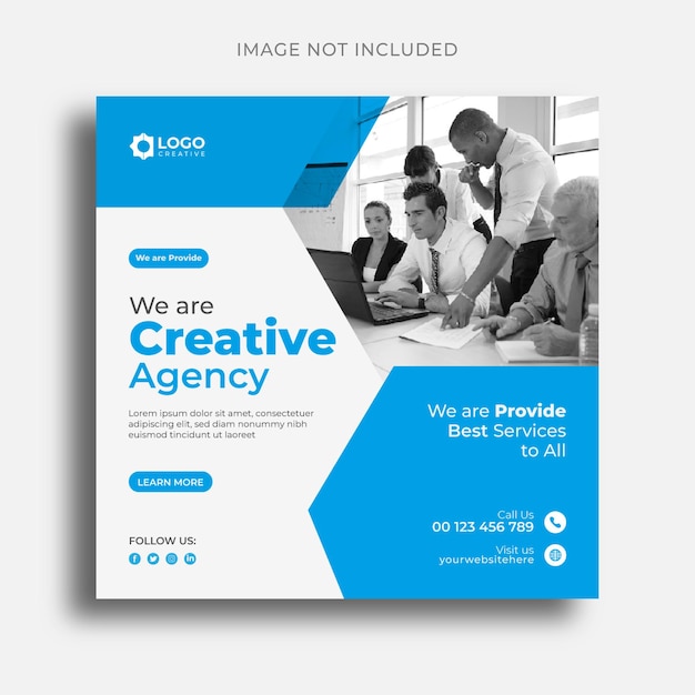 Vector corporate social media post and creative web banner template