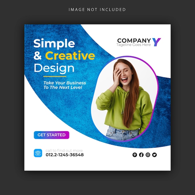 Vector corporate social media post design and online marketing social media banner design template