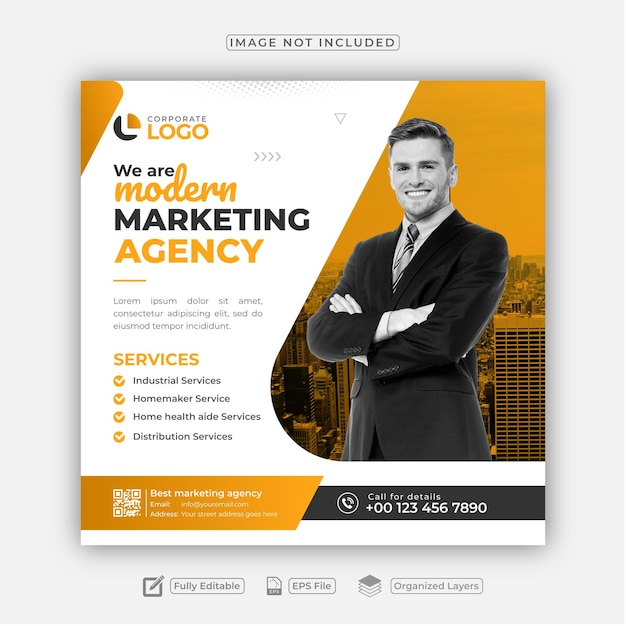 Corporate social media post or Instagram banner for marketing