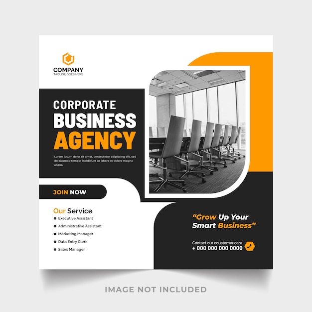 Vector corporate social media post template and corporate business agency