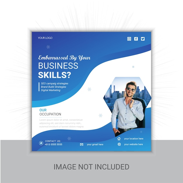corporate social media post template for facebook, instagram