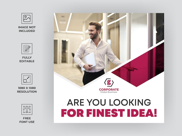 Vector corporate social media post template