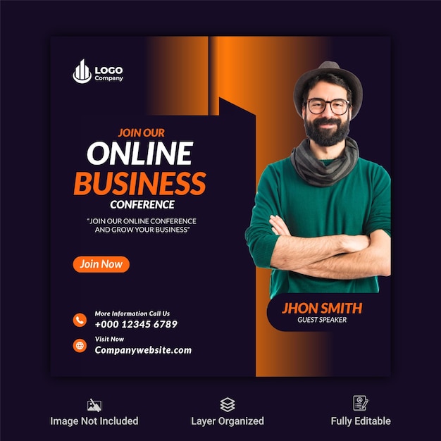 Premium Vector Corporate social media post template