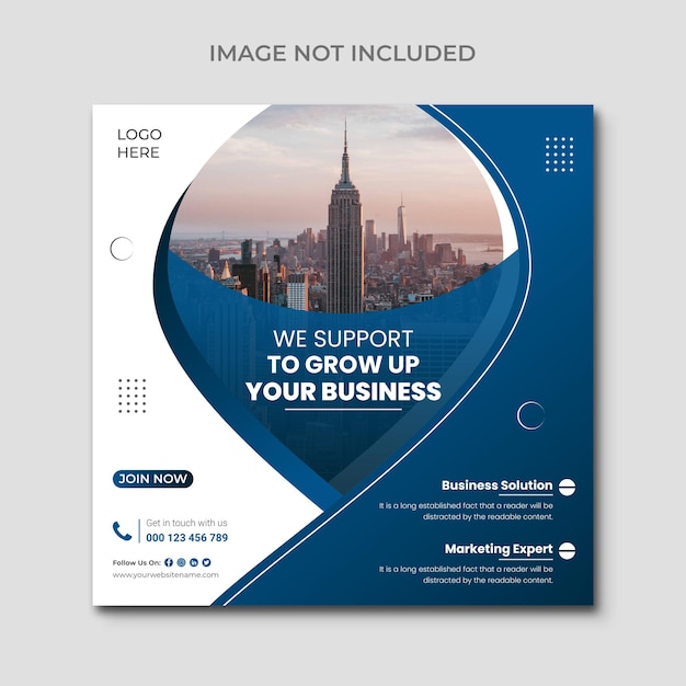 Corporate social media post and web banner design template