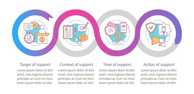 Corporate social responsibility vector infographic template Business presentation design elements Data visualization with steps and options Process timeline chart Workflow layout with linear icons