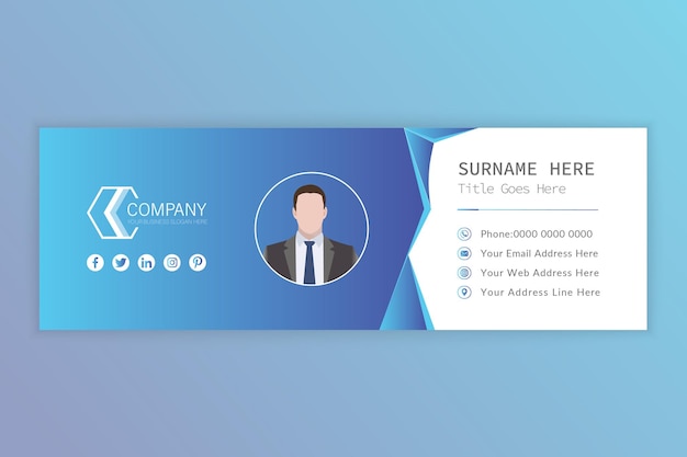 Vector corporate software development email signature template