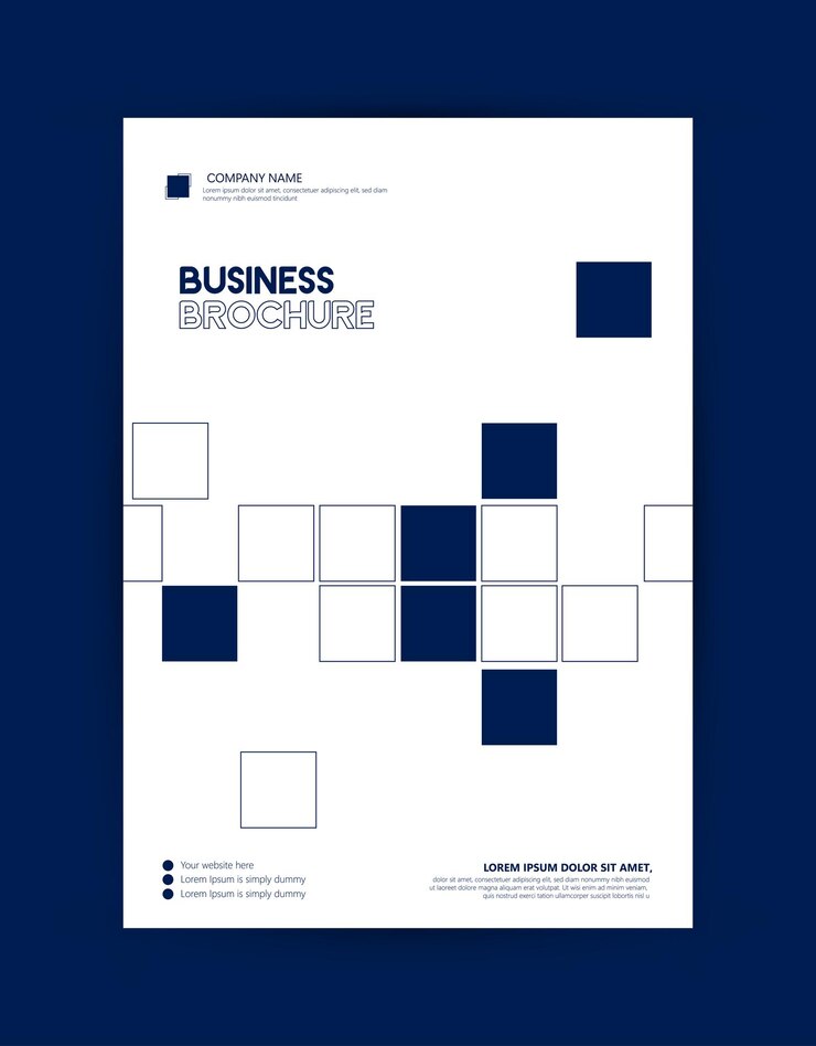 Vector corporate square shapes abstract template in a4. brochure, annual report, magazine, business flyer.