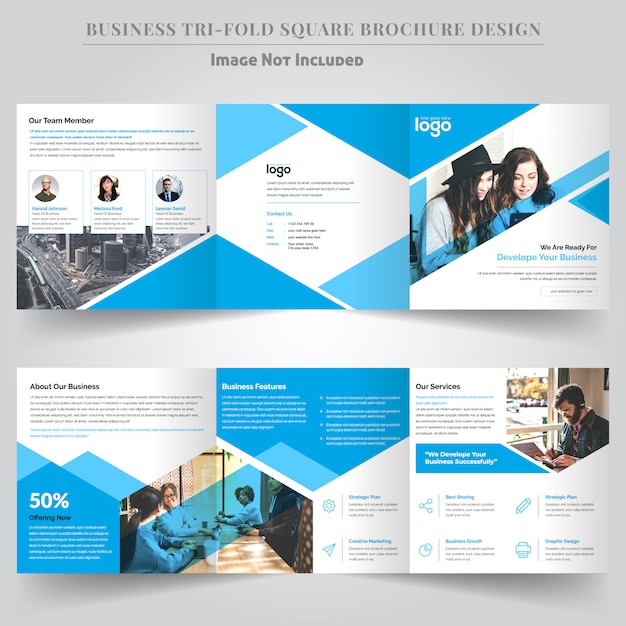 Corporate Square Trifold Brochure Design for Business