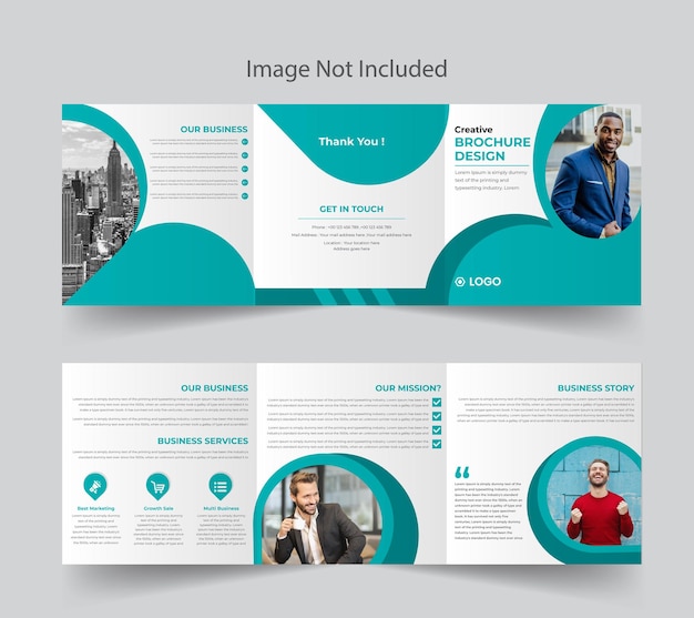 Corporate squre trifold brochure template