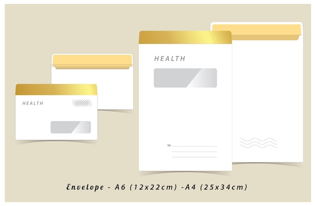 Vector corporate stationery envelope print gold