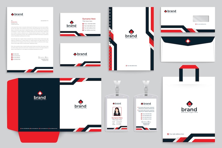 Vector corporate stationery template design