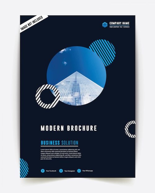 Vector corporate style blue color business brochure annual report