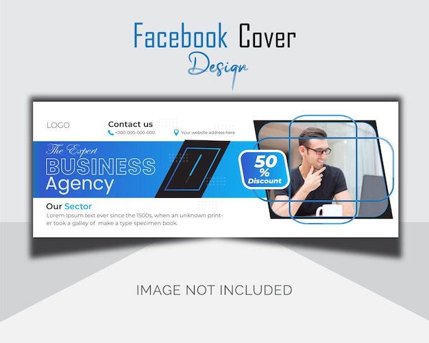 Vettore modello aziendale business face book cover design pulisci il layout del design pubblicitario con il moderno