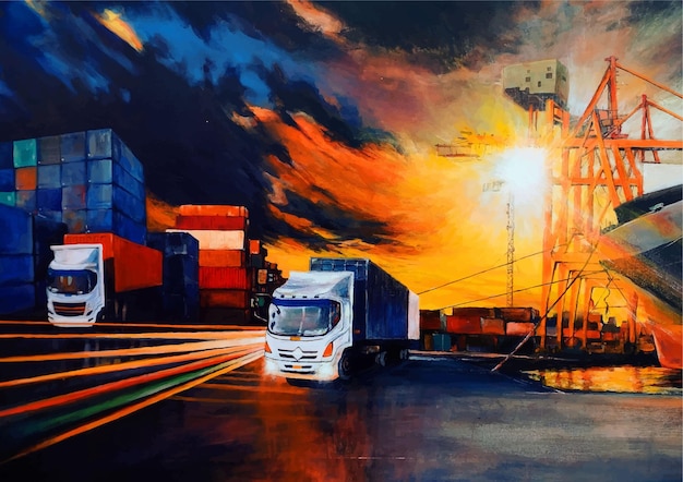 Corporate tranasportation acrylic paint