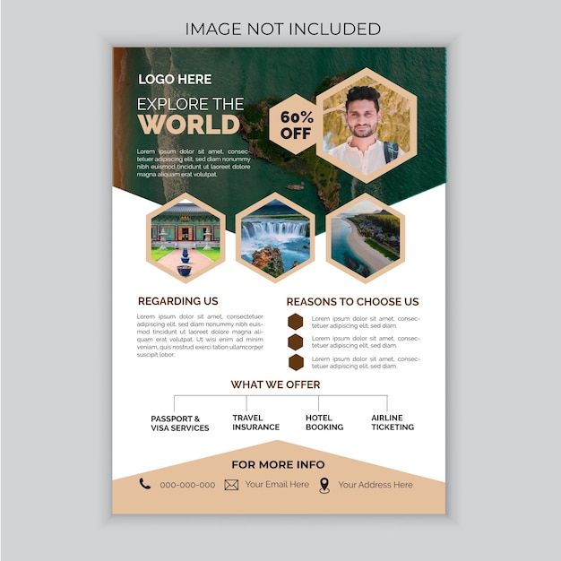 Vector corporate travel flyer design