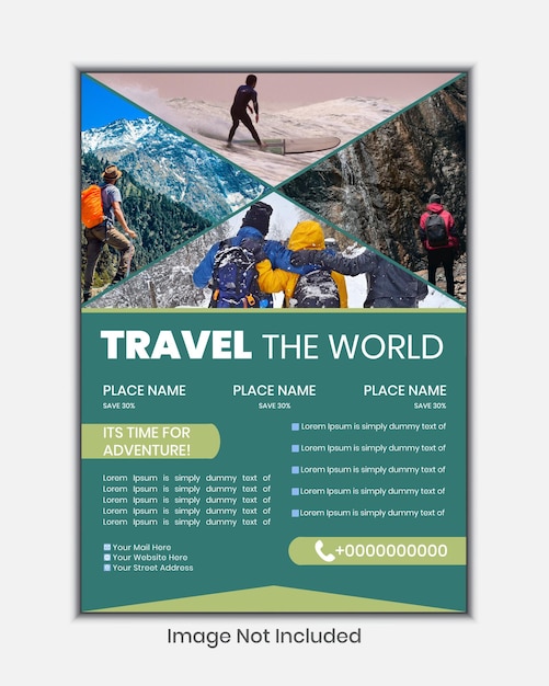 Vector corporate travel flyer template design