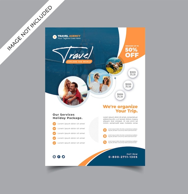 Vector corporate travel flyer template