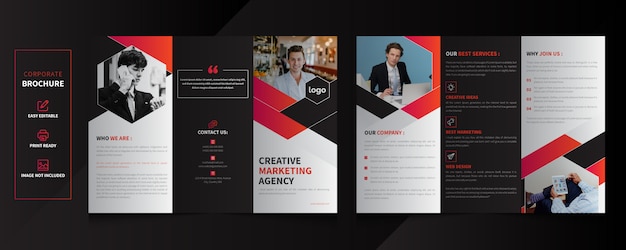 Vector corporate tri-fold brochure template design