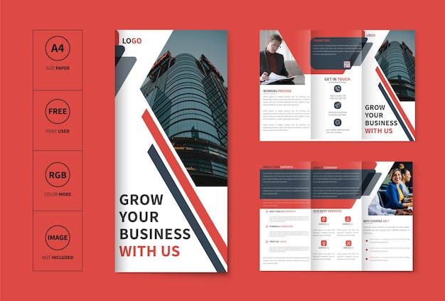 Vector corporate trifold brochure business template