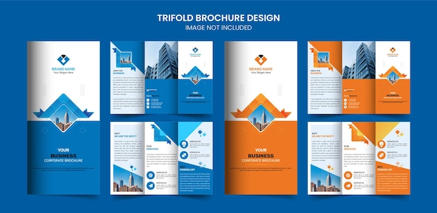 Vector corporate trifold brochure design template in vector for your business