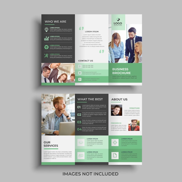 Vector corporate trifold brochure design template