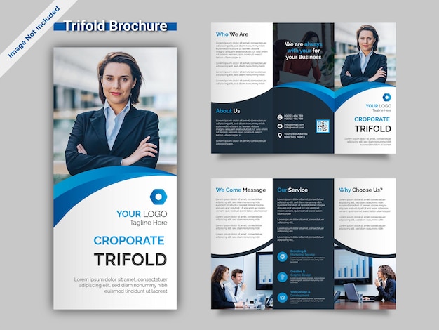 Vector corporate trifold brochure design template