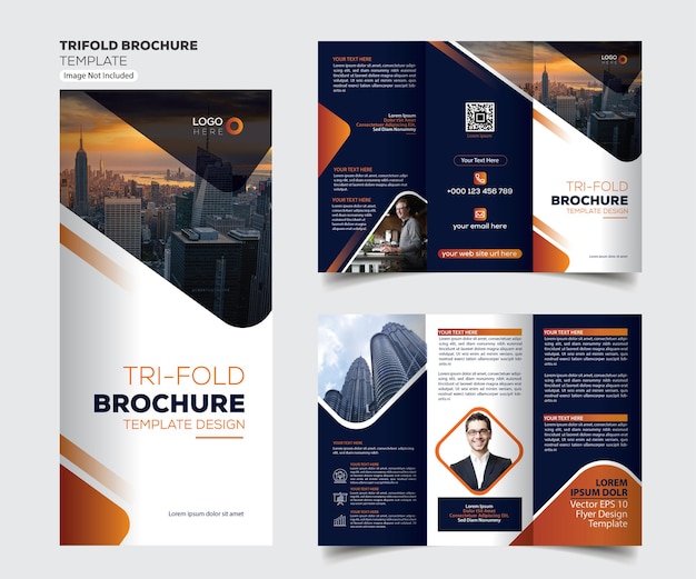 Vector corporate trifold brochure template modern creative and professional trifold brochure vector des