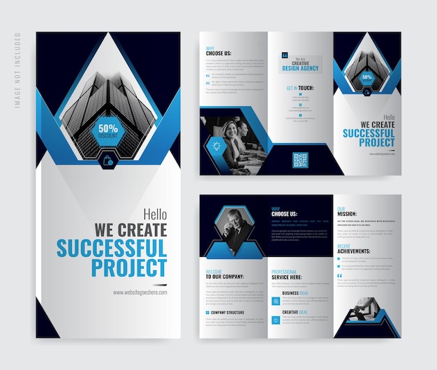 Corporate Trifold Brochure Template With Modern Style