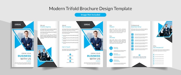 Vector corporate trifold brochure template