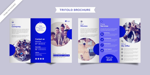 Vector corporate trifold brochure template