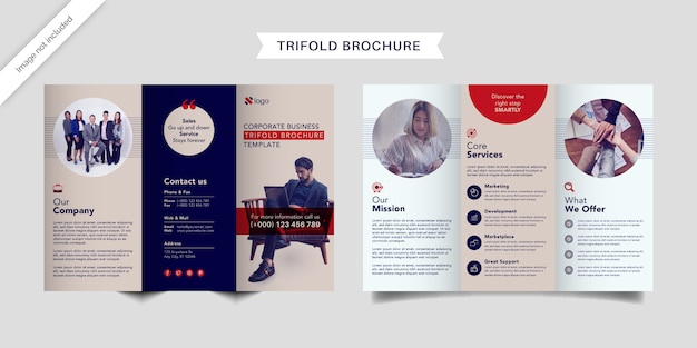 Vector corporate trifold brochure template