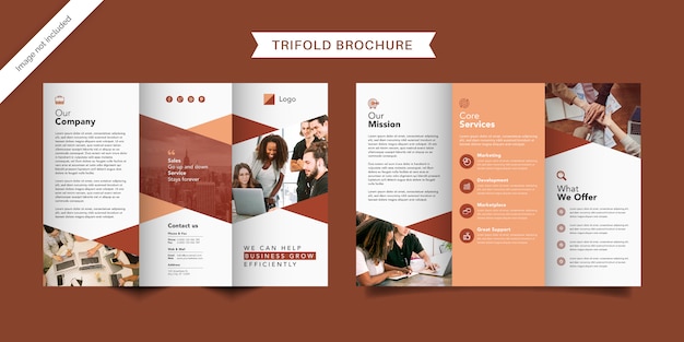 Vector corporate trifold brochure template