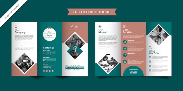 Vector corporate trifold brochure template