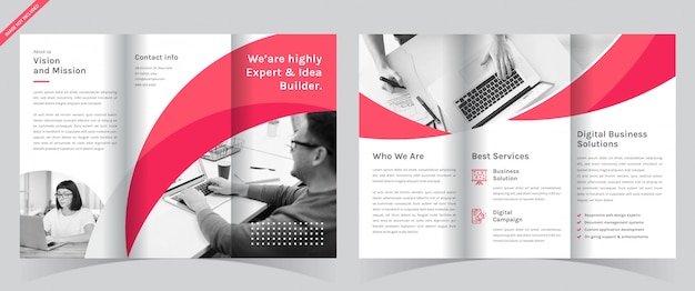 Vector corporate trifold brochure template