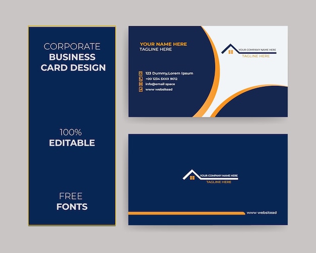 Corporate Two colors Business card  design