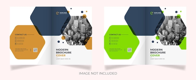 Corporate two part brochure cover design two color Vector