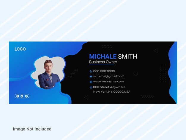 Вектор Корпоративный векторный шаблон дизайна подписи электронной почты или личный дизайн обложки в социальных сетях.