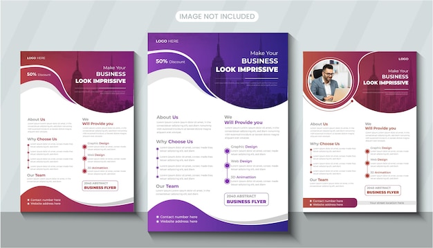 Vector corporate vector flyer poster brochure design bundle template