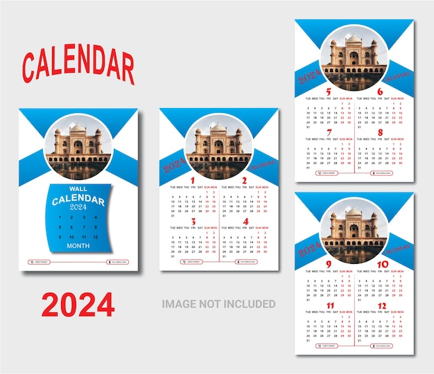 Premium Vector Corporate wall calendar 2024