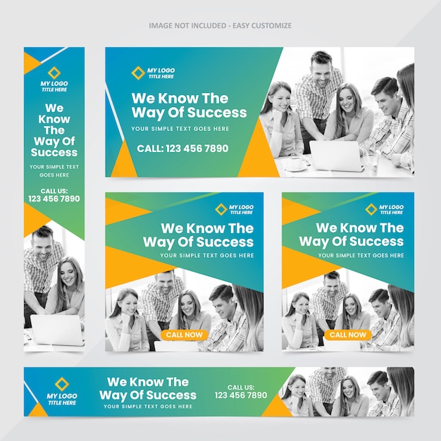 Corporate web banner ad set template