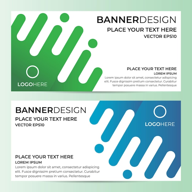 Corporate Web Banner Design Template with Trendy Gradient in Vector Eps 10