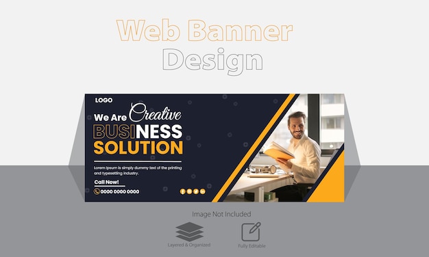 Vector corporate web banner template design