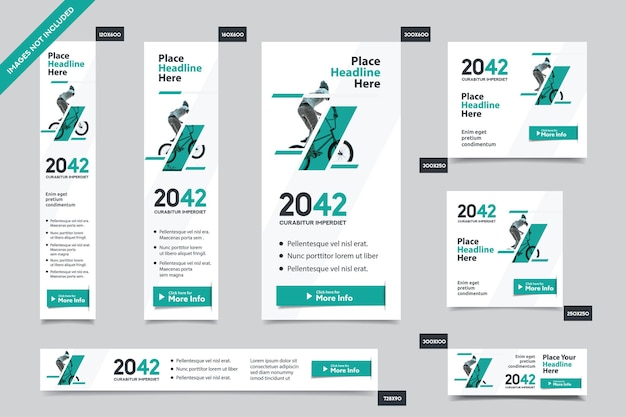 여러 크기의 기업 웹 배너 템플릿