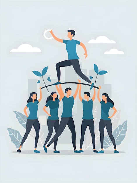 Vector corporate wellness challenge het aanmoedigen van gezonde gewoonten onder werknemers vector illustratie