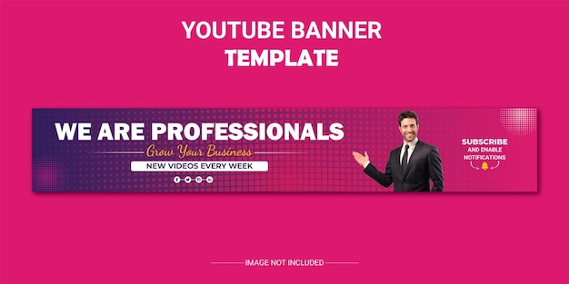 Vector corporate youtube-omslag en sjabloonontwerp voor bannerminiaturen