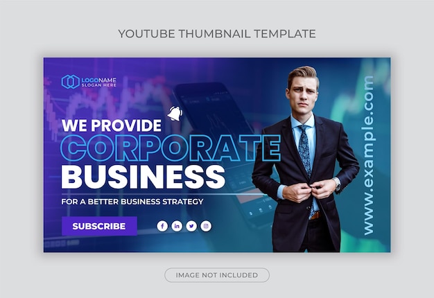 Corporate youtube video thumbnail and web banner template